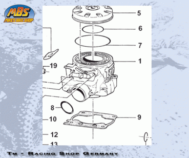 Zylinderfußdichtung  250/300  mod.94/08  0.3mm, # 05251
