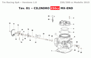 Dichtung Zylinderfuß 250 2T  mod 2015, # 05280.20´