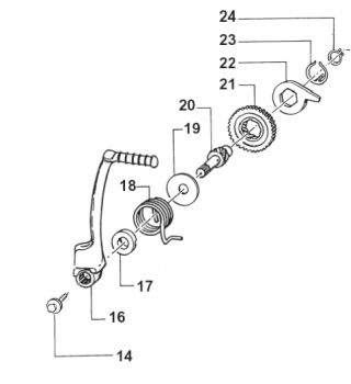 Feder Kickstartersystem. # 16006`