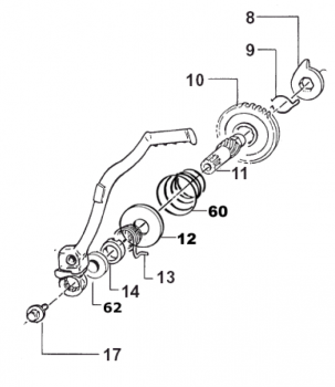 Scherfeder Kickstarterzahnrad, # 16254;