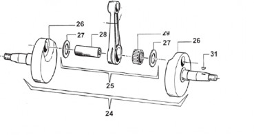 Kurbelwelle 125 MX mod 06 bis 11, # 18169`