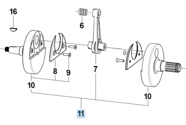 Kurbelwelle 250/300 2T ES ab 2019, # 18266.19.