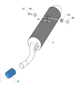 Verbindungsgummi Auspuff - Schalldämpfer blau. # 21082`