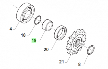 O RING Abtriebswelle 80-144cc. # 12019`