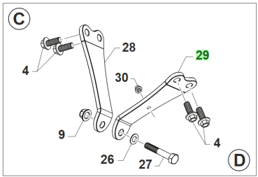 Motorhalterung links 144 2T AL TELAIO.  # 26195´