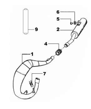 Auspuff, Pipe, Marmitta,  85cc,  Junior MX ab 2013, # 27157