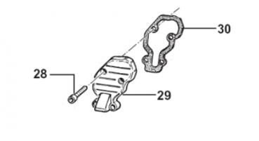 Deckel Auslass-steuerung rechts 144cc, # 30213,