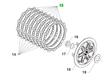 Kupplungsreibscheibe für Open Clutch F3. # 35081`