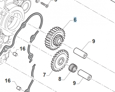 Zwischenrad E-Starter, Doppelrad, #40224`