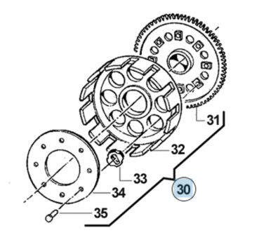 Primaerzahnrad mit Kupplungskorb kpl, # 40245;