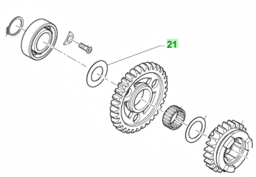 Anlaufscheibe Getriebewelle sek. 2T IE 17x28x3.5, # 48059`