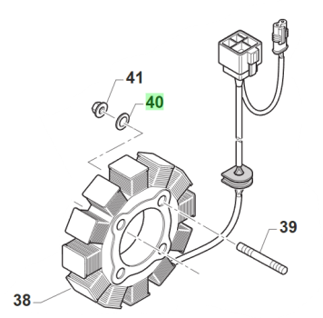 Rippen-Unterlegscheibe 4 x 0,50 (Generator 4T). # 49686.2`