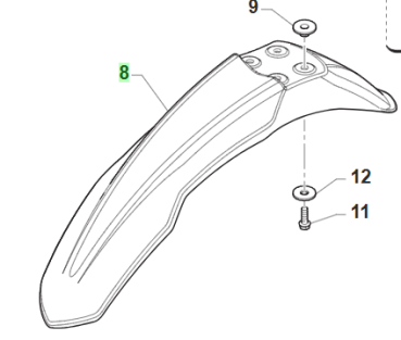 Kotflügel vorne 80 / 85 / 100 MX junior. # 67300`