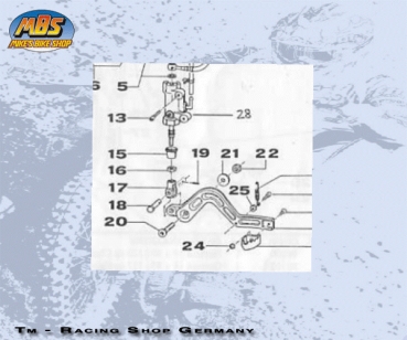 Gabel für Bremspumpe hinten mod 95/00, # 68999.