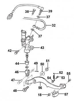 Gabel Fußbremshebel, # 69125`