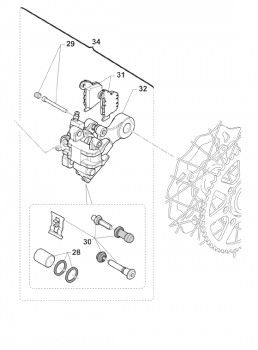 Kolben und Dichtringe  Bremszange hinten , MX Junior ab mod 2013 , # 69253`