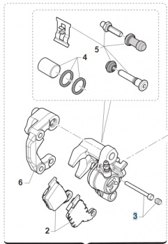 Sicherungsbolzen und Sicherungsschraube Bremssattel Braking Junior, # 69280.