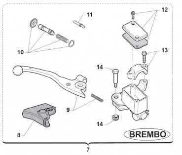 Handbremshebel Brembo original für Bremspumpe 69248, # 69357;