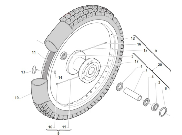 Speiche Vorderrad 230 x 4,0/3,1/4,0. # 70246`