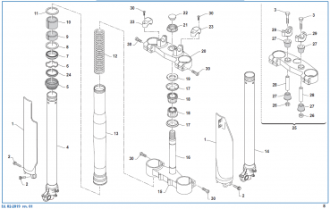Gabelrohr Kayaba 48 USD END/MX mit Gabelfuß links, # 72569.