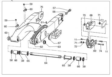 Buchse Schwinge mod 1995 bis 2007  F16 (30X53), # 73109`
