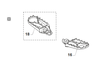 Fussraster Kit links und rechts , mod 22-26, silber-natur. # 73264`