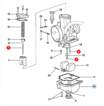 Schwimmerkammer PWK 28K, # D24137`