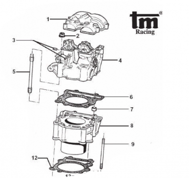 Dichtung Zylinderkopf CIL 0.25 4T 400CC, # F05801, bitte F05845 bestellen,