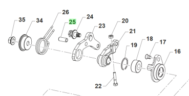 Bolzen D. 5 X 12  M6 DIN 6325, # F19536`