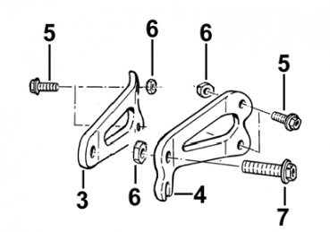 Motorhaltung/KopfRahmen 530/08 links, # F26442