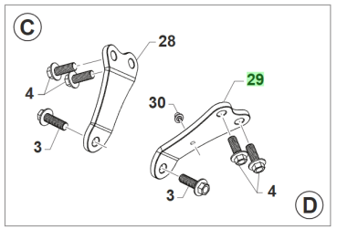 Motorhalterung links Zylinderkopf 4T 250. # F26738`