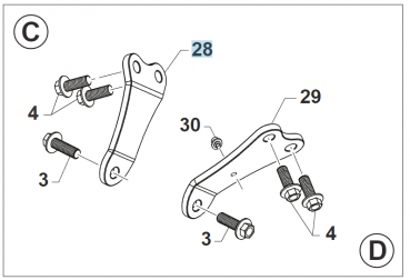 Motorhalterung an Zylinderkopf 450 SMK/MX rechts. # F26741`