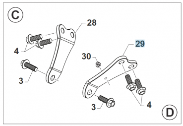 Motorhalterung an Zylinderkopf 450 SMK/MX links. # F26742`