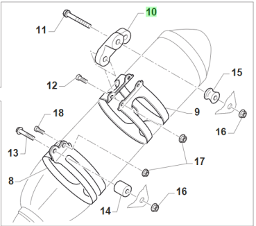 Halter Schalldämpfer 4T SMR,  # F27605.1`