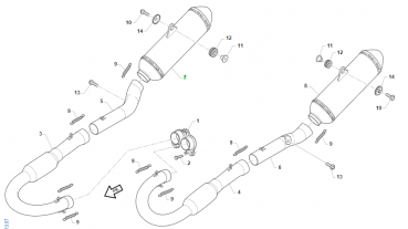 Schalldämpfer 250/300 4T rechts MY22-,  # F27644`