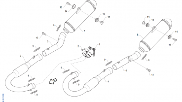 Auspuffflansch SMR 450 Fi Twinpipe, # F27666`