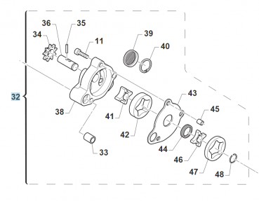 Ölpumpe kpl, 4T, # F32508.
