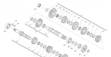 Getriebewelle primaer Z16, SMK 6G , # F40170.