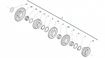 Getrieberad A.S. 3^ Z19 450 SMX 4T 6M INN.MOD. MY21, # F40178.1`