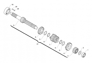 Zahnrad 3/4 Gang Z 20/22 Primärwelle 250 Fi, # F40895´