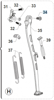 Befestigungsschraube Seitenständer, my 22, # F49062`