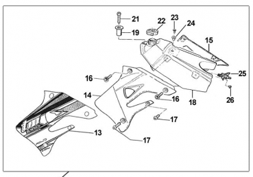 Kühlerverkleidung Luft 4T rechts 04/07 blau, # F67107.