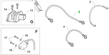 Kabel Batterie, schwarz. # F68334`