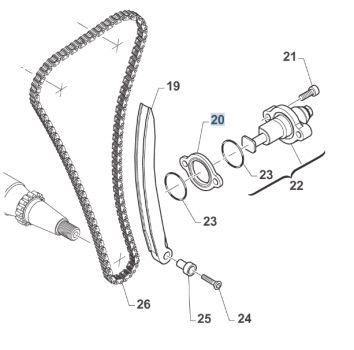 Abstandsplatte Steuerkettenspanner SMK 5 mm, # F70326.5