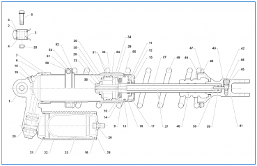 Dämpferrohr für Factory Stoßdämpfer 57mm, # F72527´