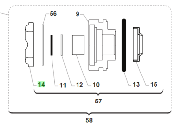 Anschlaggummi im Dichtkopf Stoßdämpfer. # F72402`