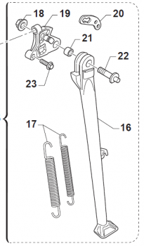 Basisbefestigung für Seitenständer ab Mod 2008, # F73439.