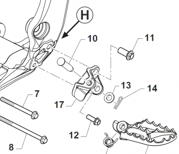 Fussrasteraufnahme links, MY2022, # F73509.