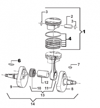 Kolbenringkit 4T 450 , # F11389