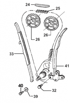 Kettenleitschiene, Steuerkette, Kettenspannerseite , # F70324